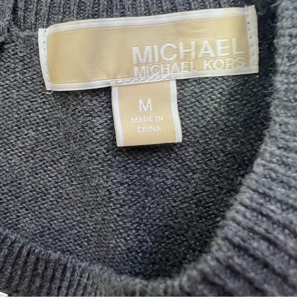 MICHAEL Michael KORS Women’s Sweater Dress Medium Gray Gothic Stud Embellishment - Picture 13 of 16